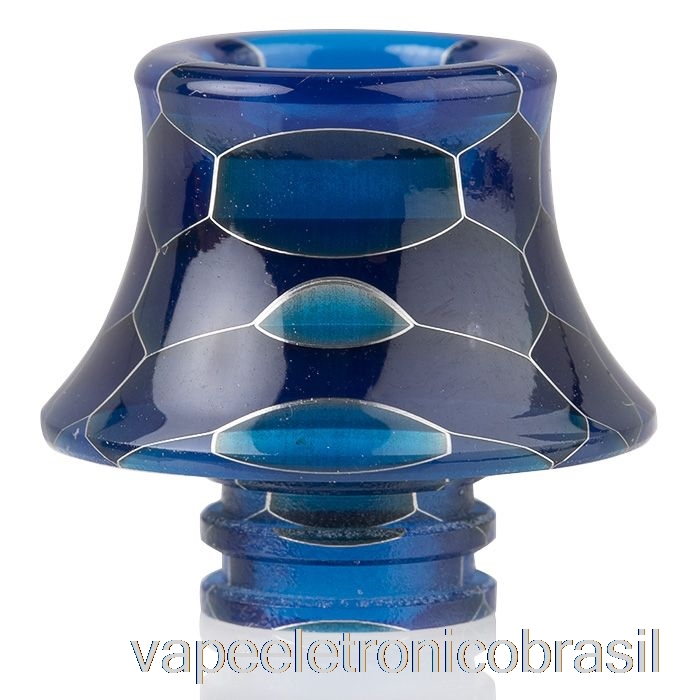 Vape Recarregável 510 Cone De Resina De Pele De Cobra Ponta De Gotejamento Azul Escuro